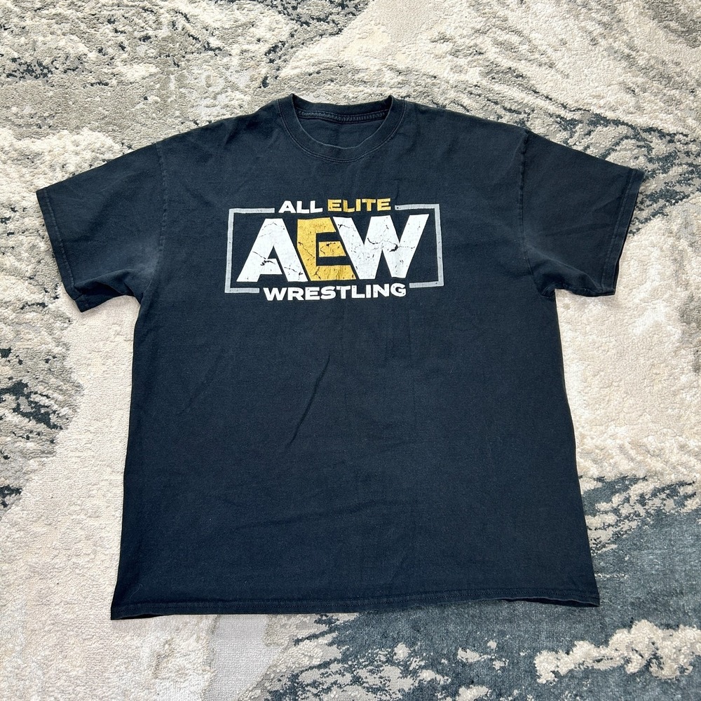 Mens‎ T Shirt Black All Elite Wrestling Professional Graphic Print Sportswear